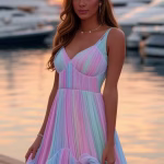 How to Meet Rich Men: 15 Real Places Wealthy Singles Actually Hang Out glamorous woman in flowing sundress at yacht club marina during golden hour, luxury yachts in backgr