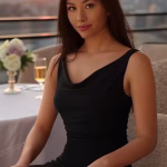 Sugar Baby Meaning: What It Really Means (From Someone Who's Lived It) Elegant young woman in sophisticated black dress sitting at upscale Manhattan rooftop restaurant at