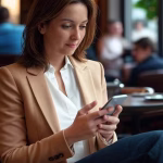 How Many Sugar Daddies Can You Have at Once? The Real Talk Nobody's Having Elegant woman checking smartphone calendar in upscale Manhattan coffee shop, natural window lighting